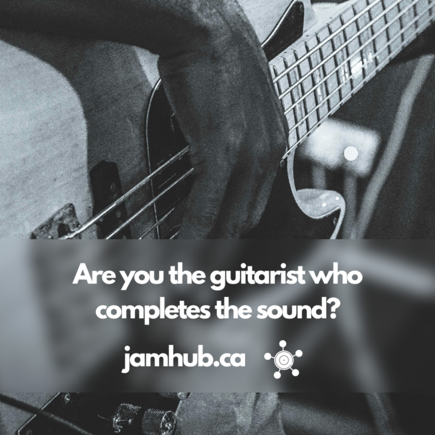 Close-up of a bass guitarist — the guitarist who completes the sound.